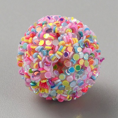 Opaque Acrylic Beads MACR-WH0010-12D-1