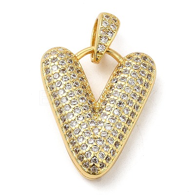 Brass Micro Pave Cubic Zirconia Pendants KK-E061-03G-22-1