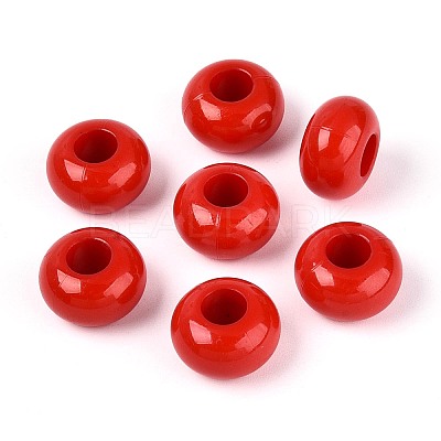 Valentine's Day Opaque Acrylic European Beads SACR-N019-03M2-1