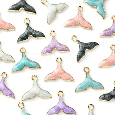 20Pcs 5 Colors Alloy Enamel Pendants ENAM-YW0003-05-1