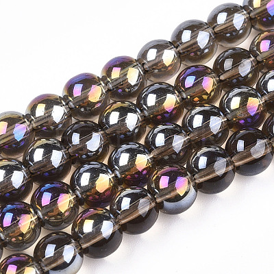 Electroplate Transparent Glass Beads Strands GLAA-T032-T6mm-AB02-1