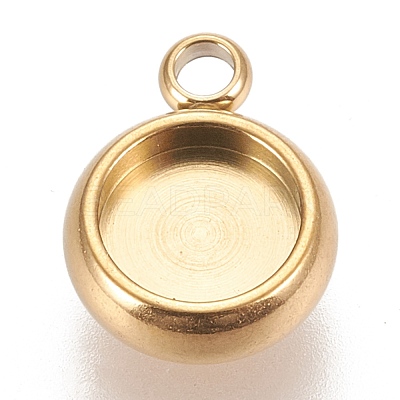 Ion Plating(IP) 304 Stainless Steel Pendant Cabochon Settings STAS-K202-03B-G-1
