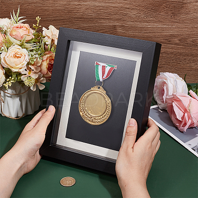 Rectangle Wood Medal Display Frame AJEW-WH0348-322B-1