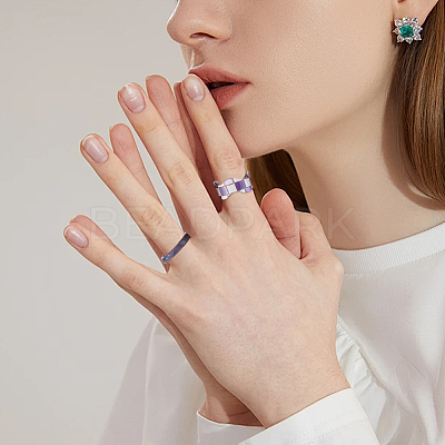 3 Styles Resin & Acrylic Finger Rings for Women RJEW-SC0001-23-1