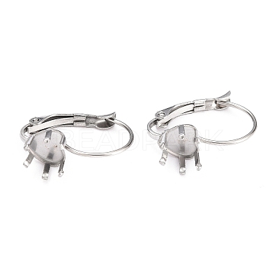 Tarnish Resistant 304 Stainless Steel Leverback Earring Settings STAS-B003-07P-1