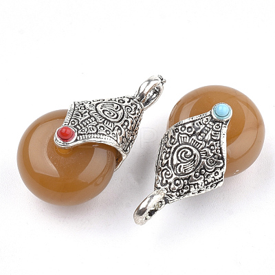 Tibetan Style Resin Pendants RESI-T022-16-1