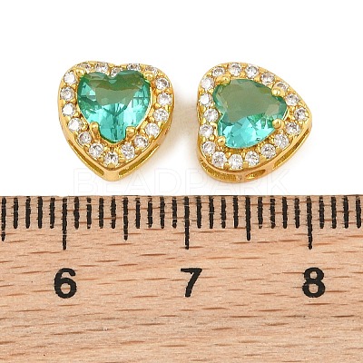 Brass Pave Cubic Zirconia Beads CU-CBA3D67-08G-1