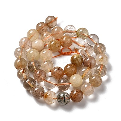Natural Rutilated Quartz Beads Strands G-B029-B02-04-1