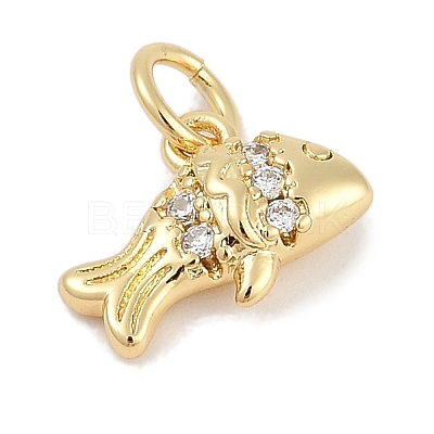 Brass Micro Pave Cubic Zirconia Pendants KK-Q028-69G-01-1