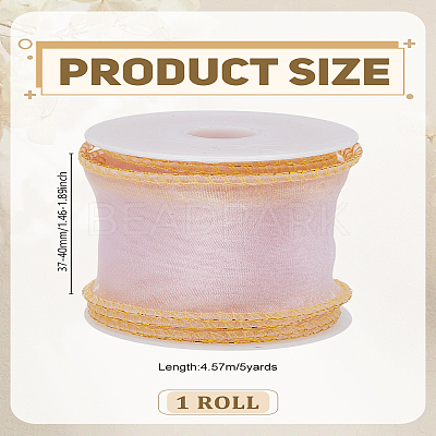 5 Yards Polyester Organza Ribbons SRIB-LP0001-05A-1
