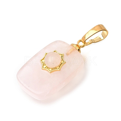 Natural Rose Quartz Pendants G-T151-02F-1