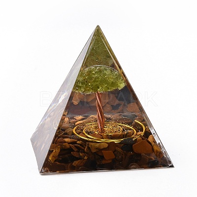 Resin Orgonite Pyramid Home Display Decorations G-PW0004-56A-09-1