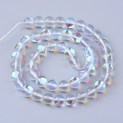 Synthetic Moonstone Beads Strands X-G-R375-6mm-B13-1