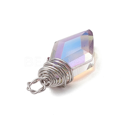 Copper Wired Glass Pendants PALLOY-JF02621-01-1