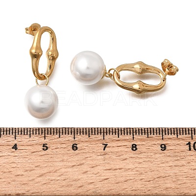 304 Stainless Steel Stud Dangle Earrings EJEW-E618-01G-1