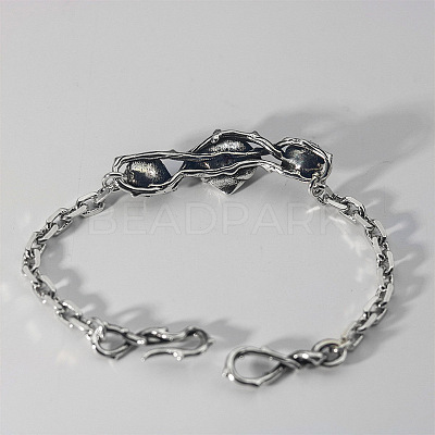 Vintage Alloy Ruby Rhinestone Rose Flower Link Bracelets WGBBDAC-01-1