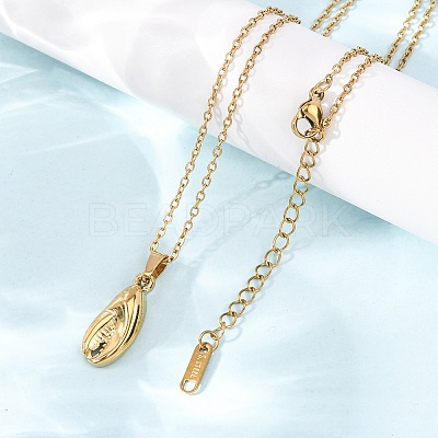 304 Stainless Steel Pendant Cable Chain Necklaces for Men Women NJEW-K308-03A-G-1