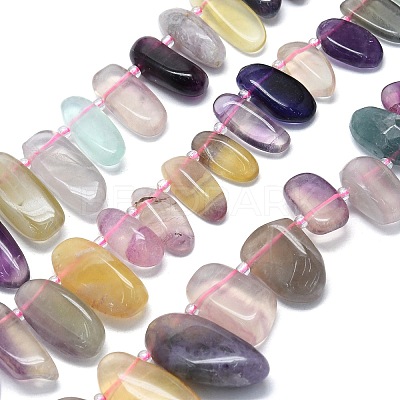 Natural Colorful Fluorite Beads Strands G-G106-J08-01-1
