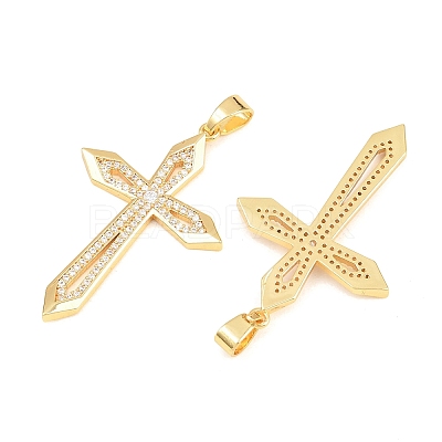 Easter Brass Micro Pave Clear Cubic Zirconia Pendants ZIRC-F148-14A-G-1
