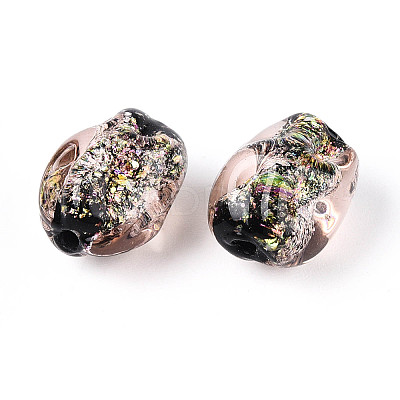 Handmade Foil Lampwork Beads Strands FOIL-T008-07A-1
