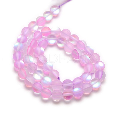 Synthetic Moonstone Beads Strands G-F142-6mm-09-1