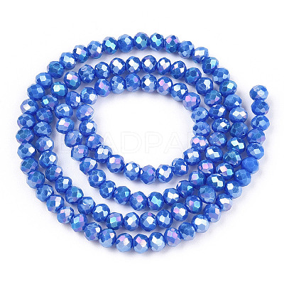 Electroplate Glass Beads Strands EGLA-A034-P4mm-B21-1