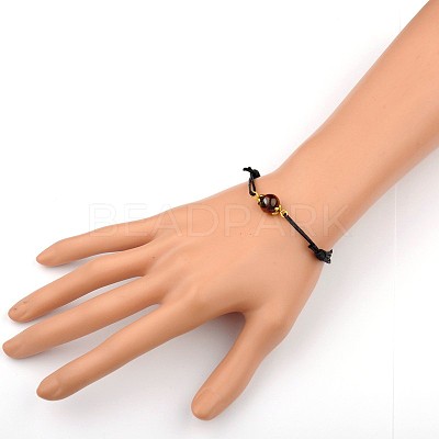 Gemstone Adjustable Link Bracelets BJEW-JB01554-7-1