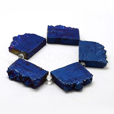 Electroplated Natural Druzy Crystal Beads Strands G-N0257-02-1