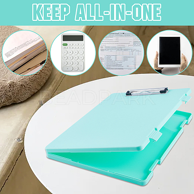 Rectangle Plastic Clipboards & Storage Folder AJEW-WH20010-40C-1