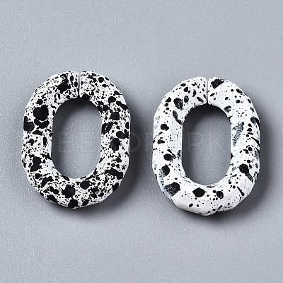 Spray Painted CCB Plastic Linking Rings X-CCB-Q091-015A-1