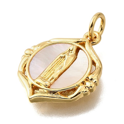 Brass Shell Pendants KK-D328-01G-C-1