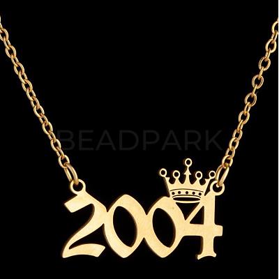 Crown Birth Year 201 Stainless Steel Pendant Necklaces for Women FS-WG4E8F2-25-1