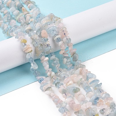 Natural Morganite Chip Beads Strands G-E271-84-1