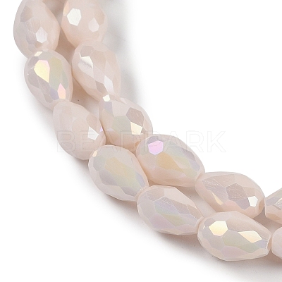 Opaque Solid Color Electroplate Glass Beads Strands X-EGLA-N013-P4mm-B08-1