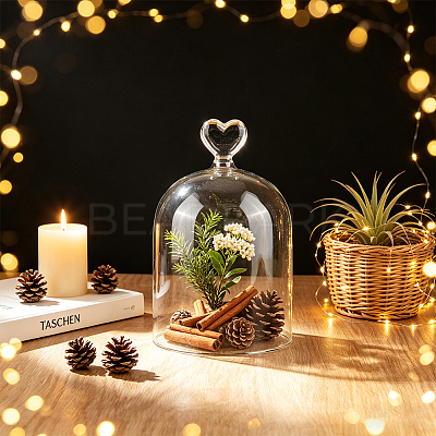 Heart Arch Glass Dome Cover DIY-WH0933-20C-1
