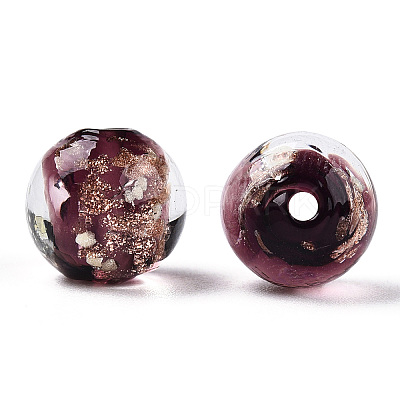 Luminous Handmade Gold Sand Lampwork Beads LAMP-N024-05A-1