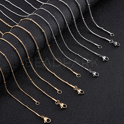 304 Stainless Steel Round Snake Chain Necklace Making NJEW-UN0001-08-1