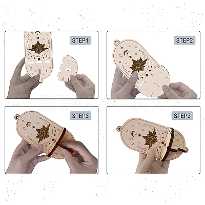 DIY Poplar Wood Dowsing Pendulum Holders HJEW-CN0001-23J-1
