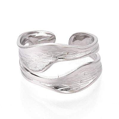 304 Stainless Steel Cuff Ring X-RJEW-N038-112P-1