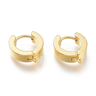 201 Stainless Steel Huggie Hoop Earrings Findings STAS-A167-01B-G-1