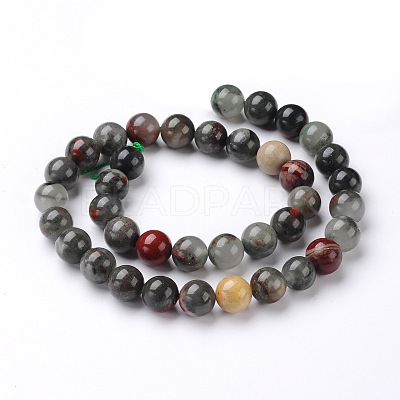Natural African Bloodstone Beads Strands G-L383-06-6mm-1