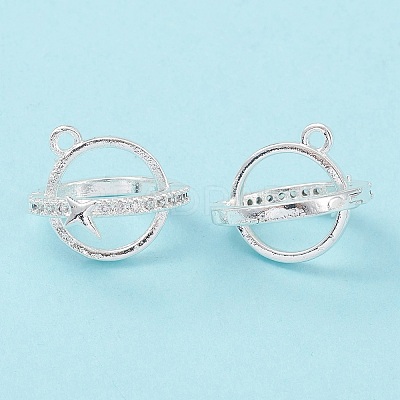 Rack Plating Brass Pave Clear Cubic Zirconia Bead Cage Pendants KK-G464-10S-1