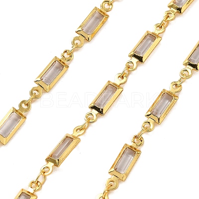 Brass Glass Rectangle Link Chains CHC-R001-01G-02-1