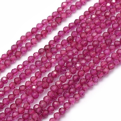 Lab Grown Red Corundum Beads Strands G-E411-40-2mm-1-1
