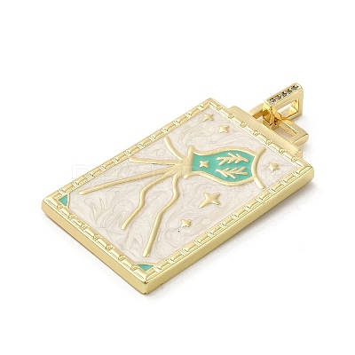 Brass Micro Pave Cubic Zirconia Pendant with Enamel KK-H458-02G-M01-1