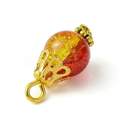 10Pcs 10 Color Round Glass Round Pendant PALLOY-JF02281-1