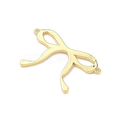 Brass Bowknot Links Connector Charms KK-B170-07G-1