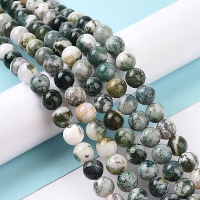 Natural Tree Agate Beads Strands G-K194-10mm-02-1