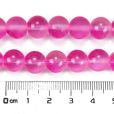 Frosted Transparent Glass Bead Strands GLAA-P065-10mm-11-1
