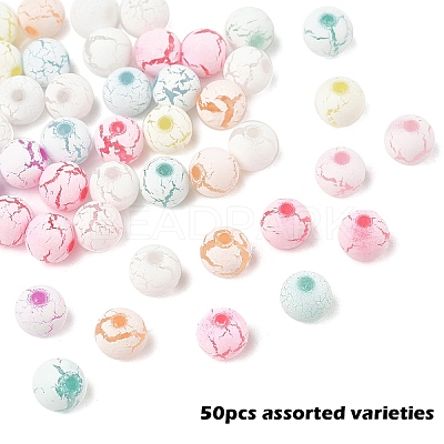 Spray Painted Acrylic Beads OACR-YW0002-49A-1